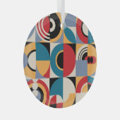 Abstract Memphis: geometrische  stijl. Glas Ornament (Voorkant Rechts)