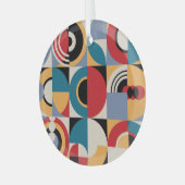 Abstract Memphis: geometrische  stijl. Glas Ornament (Voorkant links)