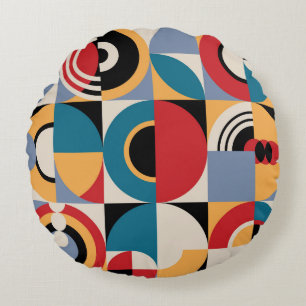 Abstract Memphis: geometrische stijl. Rond Kussen