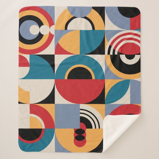 Abstract Memphis: geometrische stijl. Sherpa Deken (Voorkant)