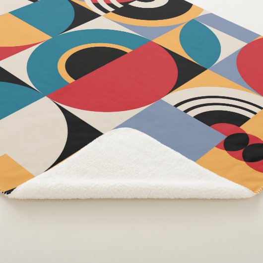 Abstract Memphis: geometrische  stijl. Sherpa Deken (3/4)