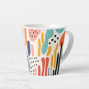 Abstract Memphis Organisch Vormpatroon Latte Mok
