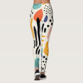 Abstract Memphis Organisch Vormpatroon Leggings (Achterkant)
