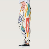 Abstract Memphis Organisch Vormpatroon Leggings (Links)