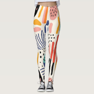 Abstract Memphis Organisch Vormpatroon Leggings