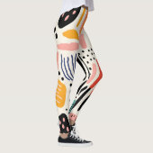 Abstract Memphis Organisch Vormpatroon Leggings (Rechts)