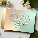 Abstract Menorah Kleurrijke Happy Chanoeka Groen Feestdagen Kaart<br><div class="desc">Design van Umua. Gedrukt en verzonden door Zazzle of hun gelieerde ondernemingen.</div>