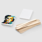 Abstract menselijk gezicht handwaaier (Niet-gemonteerd)