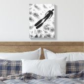 Abstract Menselijk Silhouet – Modern Zwart & Wit A Canvas Afdruk (Insitu (Slaapkamer))