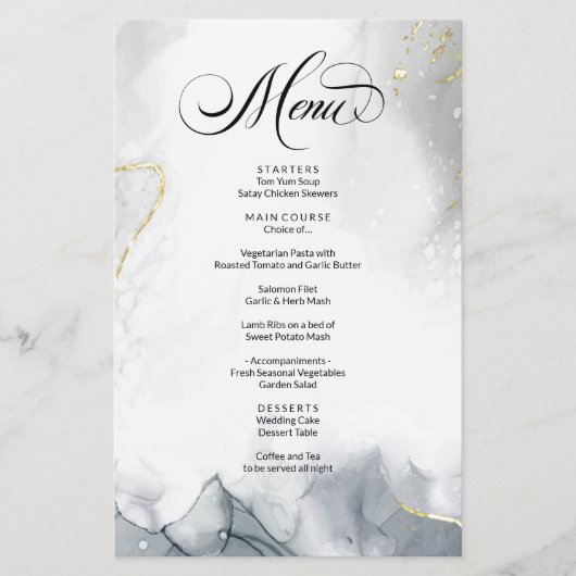 ABSTRACT menu Waterverf zwart-wit BUDGET (Voorkant)