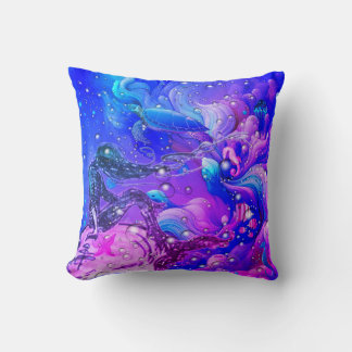 Abstract Mermaid Under the Sea Throw Pillow Kussen