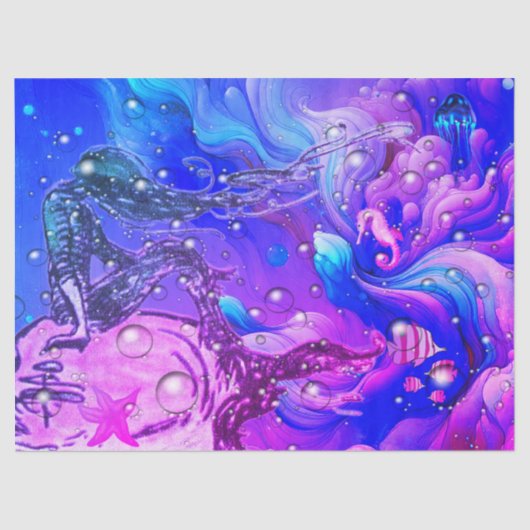 Abstract Mermaid Under the Sea Tissue Paper Tissuepapier (Voorkant)