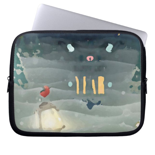 Abstract _merry kerstmis_funda_10 laptop sleeve (Voorkant)