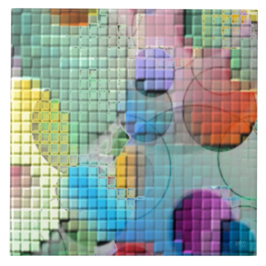 abstract met 3D Tegeltje (Voorkant)