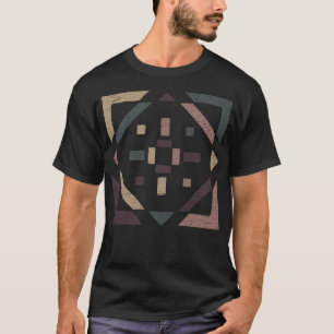 Abstract met aardetinten - Distressed Geometry T-shirt