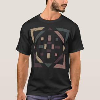 Abstract met aardetinten - Distressed Geometry T-shirt