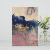 abstract met blauw en roze kaart (Staand voorkant)