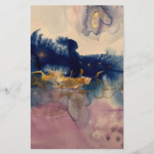 abstract met blauw en roze kaart