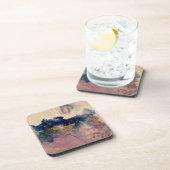 abstract met blauw en roze kussen bier onderzetter (Rechterzijde)