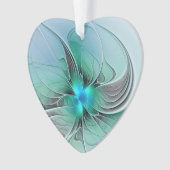 Abstract met blauw, modern fractaal kunsthart ornament (voorkant)