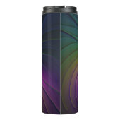 Abstract met blauw, modern fractaal monogram thermosbeker (Achterkant)