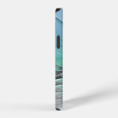 Abstract met blauw, moderne fractale kunst iPhone hoesje (Rechterkant)