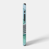 Abstract met blauw, moderne fractale kunst iPhone hoesje (Linkerkant)