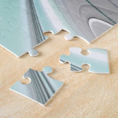 Abstract met blauw, moderne fractale kunst legpuzzel (Zijkant)