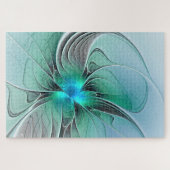 Abstract met blauw, moderne fractale kunst legpuzzel (Horizontaal)