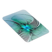 Abstract met blauw, moderne fractale kunst magneet (Rechterzijde)
