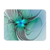 Abstract met blauw, moderne fractale kunst magneet (Horizontaal)