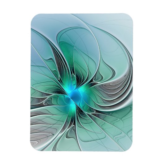 Abstract met blauw, moderne fractale kunst magneet (Verticaal)