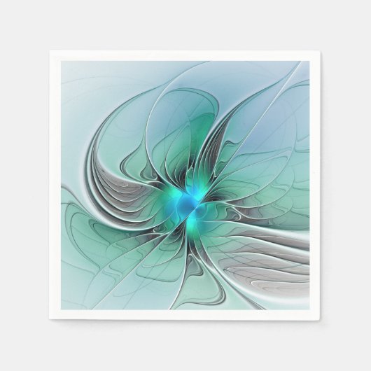 Abstract met blauw, moderne fractale kunst servet (Voorkant)