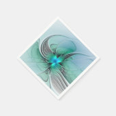 Abstract met blauw, moderne fractale kunst servet (Hoek)