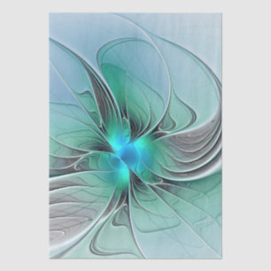 Abstract met blauw, moderne fractale kunst tissuepapier