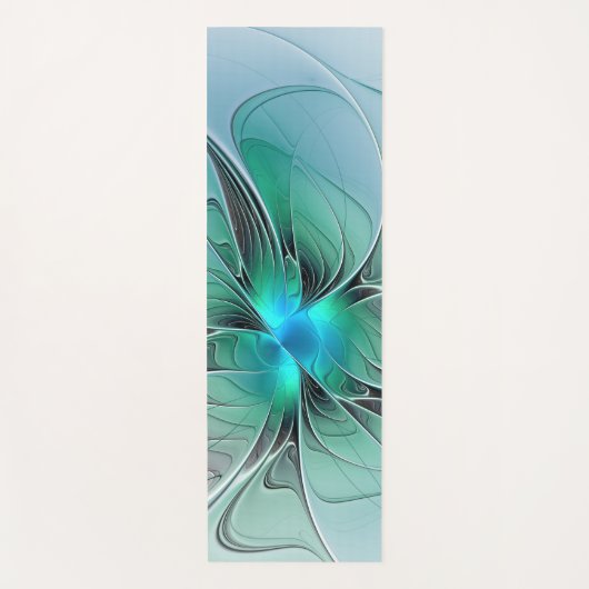 Abstract met blauw, moderne fractale kunst yogamat (Voorkant)