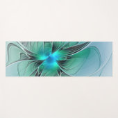 Abstract met blauw, moderne fractale kunst yogamat (Voorkant (horizontaal))