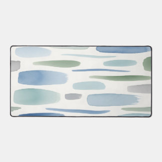 Abstract met blauwe aquarelpenseelstreken bureaumat