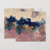 abstract met blauwe en roze kaart (Voorkant / Achterkant)