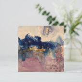 abstract met blauwe en roze kaart (Staand voorkant)