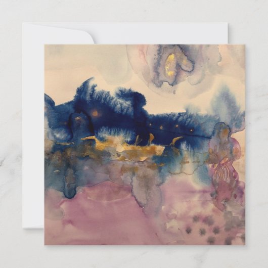 abstract met blauwe en roze kaart (Voorkant)