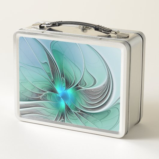 Abstract met blauwe, moderne fractale kunst (Achterkant)