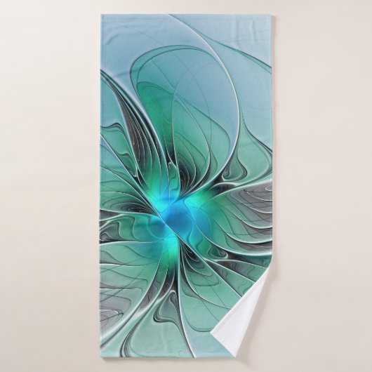 Abstract met blauwe, moderne fractale kunst badhanddoek (Badhanddoek)