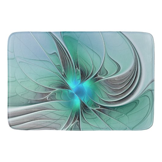 Abstract met blauwe, moderne fractale kunst badmat (Voorkant)