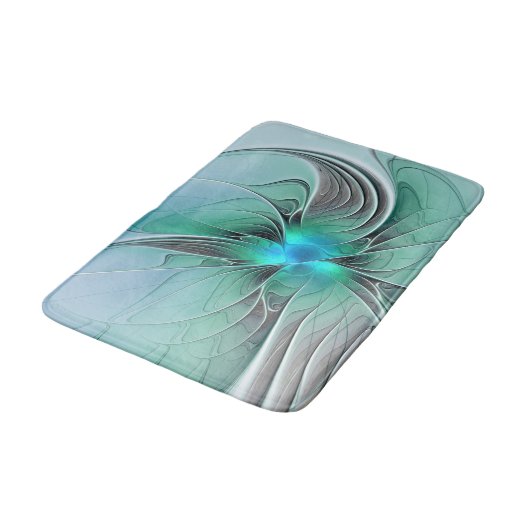 Abstract met blauwe, moderne fractale kunst badmat (Gekanteld)