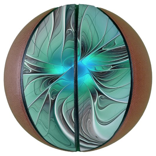 Abstract met blauwe, moderne fractale kunst basketbal (Verticaal)