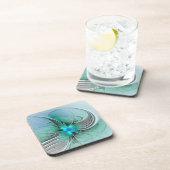 Abstract met blauwe, moderne fractale kunst bier onderzetter (Rechterzijde)