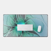 Abstract met blauwe, moderne fractale kunst bureaumat (Keyboard & Muis)