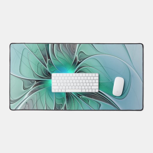 Abstract met blauwe, moderne fractale kunst bureaumat (Keyboard & Muis)