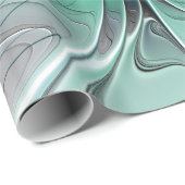 Abstract met blauwe, moderne fractale kunst cadeaupapier (Rol Hoek)